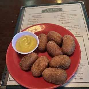 Mini Corn Dogs! Came out hot and crispy -- sooo good!