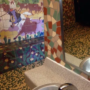 Don't forget to wash your hands! This cowgirl is keeping a close eye; when you wash your hands...her eyes follow you!