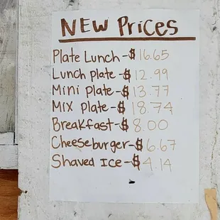 Meal Plate Prices (09/24/22). @KenekesWaimanalo #Waimanalo #Oahu #Hawaii #HawaiianFood #Grindz
