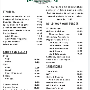 Updated 2024 Friday menu