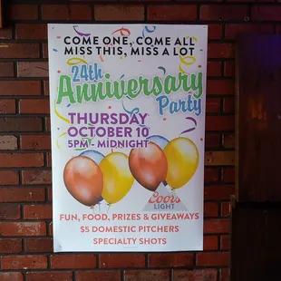 Anniversary info as of October 2019.