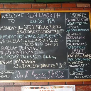 Specials as of October 2019.