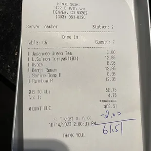 $12.95 for one bite of salmon.