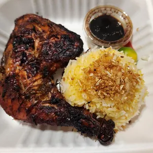 Chicken inasal with garlic rice $16