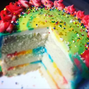 Rainbow Vanilla Cake