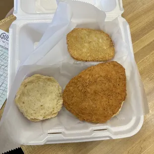 Chicken Patty Sandwich with Hash Browns