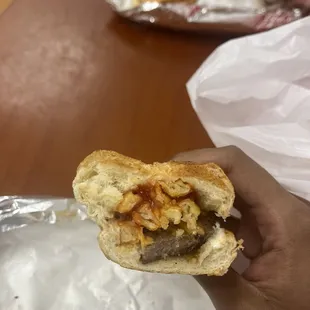 No meat 8 fries ITALIAN CHEESBURGER dont but from here bot liek upnorth