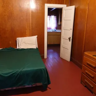 What you see when you walk in. The room is dark; it only appears bright because of the camera flash.