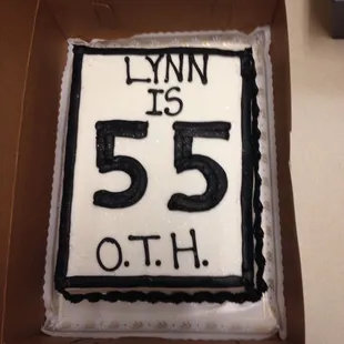 Lynn Padden's birthday cake, custom made to order and delivered.