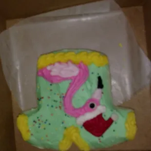 Flamingo Christmas cookie