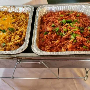 two trays of food