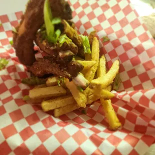 a sandwich and french fries