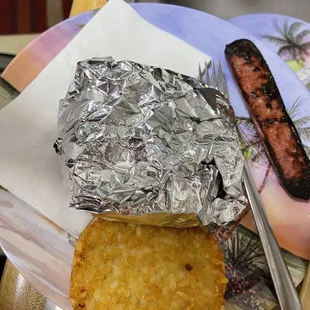 Bacon, egg &amp; cheese sandwich. Ernie are it too soon. No picture of the sandwich. Sigh....