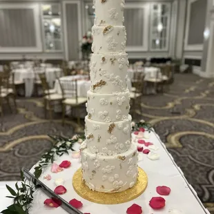 a wedding cake on a table