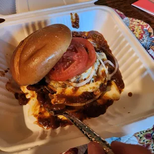 Chili burger