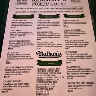 New updated menu
