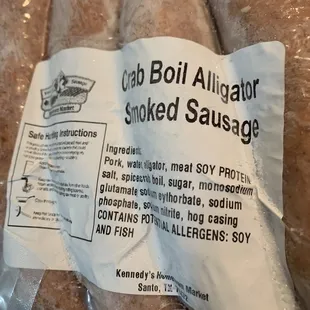 Alligator smoked sausage. This is going to be SO GOOD!!!