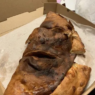 Burnt calzone from delivery