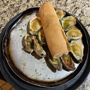 Charred oysters