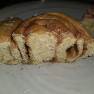 Pillowy inside of the cinnamon roll