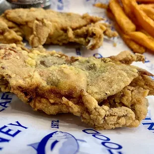 fried chicken and sweet potato fries