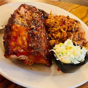 Ribs and pulled chicken