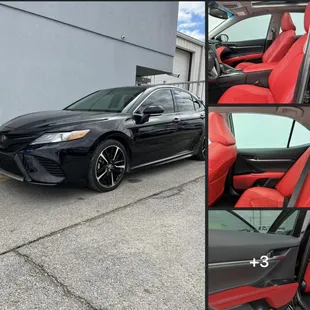 Red Katzkin leather added to a 22 Toyota Camry