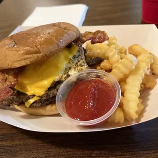 Double with egg bacon and cheese