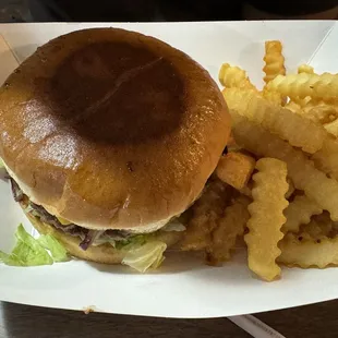 Double with grilled onions &amp; fries