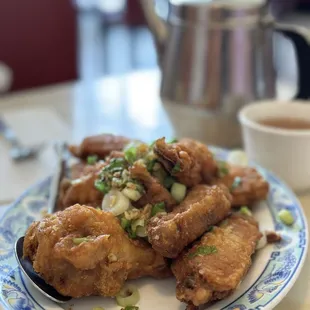 a plate of fried chicken