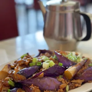 a plate of food on a table
