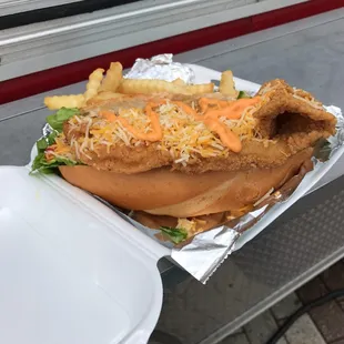 BBQ Grilled Fish PoBoy