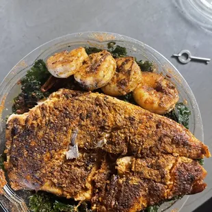 Salmon &amp; shrimp dat thang was A-1 !!