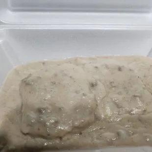 Biscuits and gravy made with Italian sausage.. wait it is a must try give it a unique flavor with a little bite.