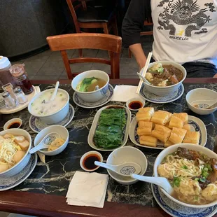 a table full of food