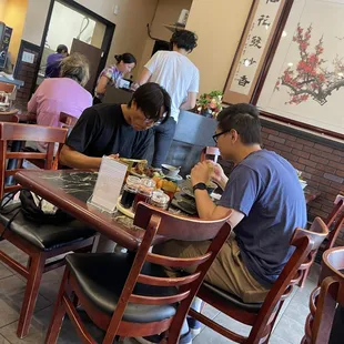 The inside seating area