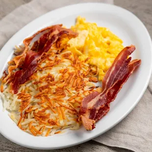 Keno's Bacon and Eggs. Order them scrambled, over easy, basted, poached, any way you want!