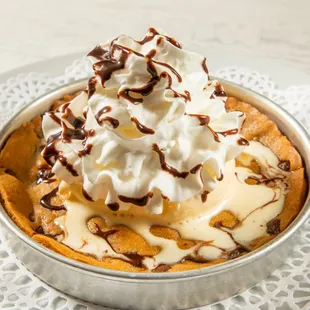 Keno's Famous Kenookie with vanilla ice cream! Add whipped cream and chocolate syrup for an extra sweet treat!