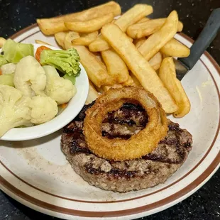 Hamburger steak dinner