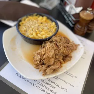 Green chili mac and cheese with pulled pork