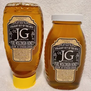 two jars of honey