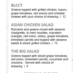 Menu description of Asian Chicken Salad
