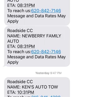 We didn't cancel service Ken's was dispatch out to us