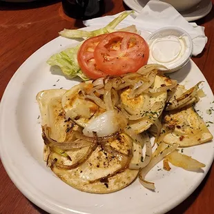 Pierogi's came with soup and veggie