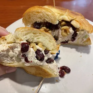 Traverse City Croissant Chicken Salad Sandwich (Comes with your choices of a side which is not shown in the picture)