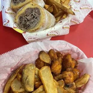 Italian Beef and Sausage Combo and Hot Popcorn Chicken