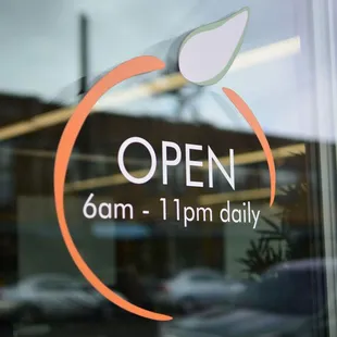 an open 6am - 1pm daily sign