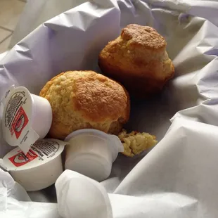 Side of cornbread with the lunch special