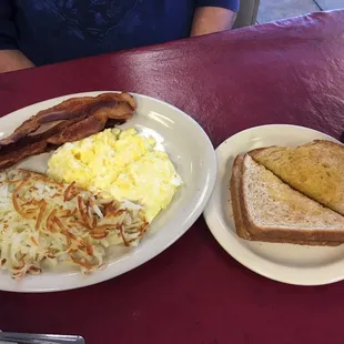 2 eggs plate with an extra egg added