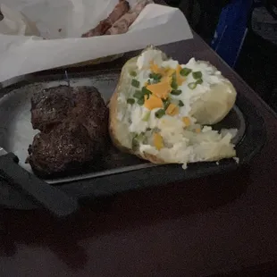 8 ounce steak and baked potato